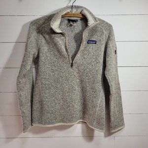 Patagonia 1/4 Zip Better Sweater Grey/Beige Women's sz Small